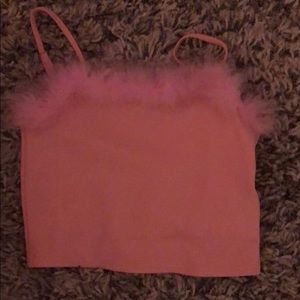 dolls kills pink fluffy top
